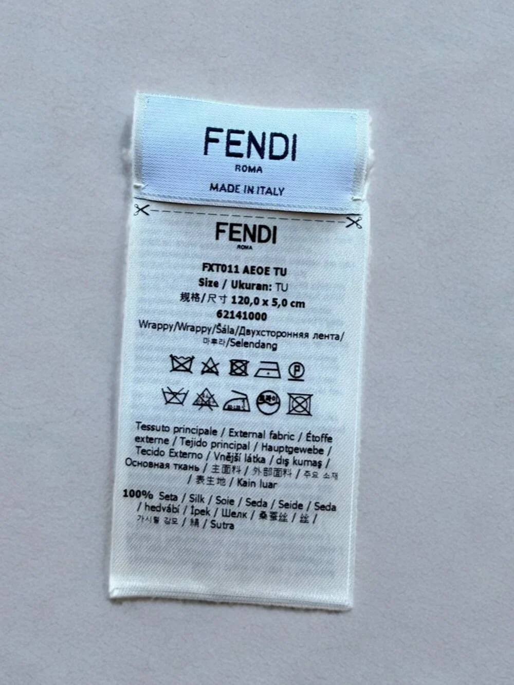 Fendi F Roma Brown Silk Wrappy Long Scarf